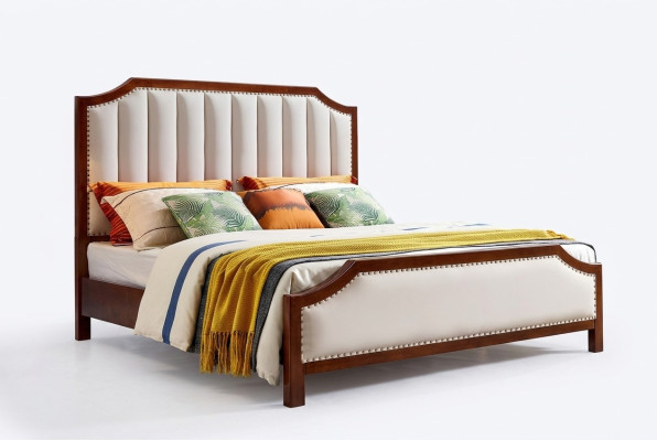 Luxury bedroom bed double bed wood bed frame furniture design beds