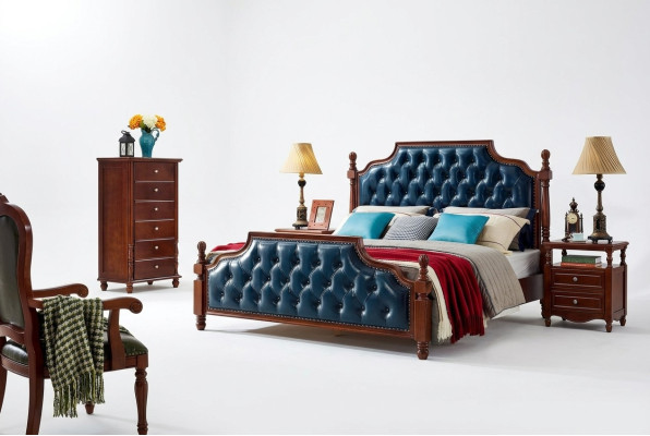 Bedroom Set Design Bed 2x Nightstands Classic Luxury 3-piece.