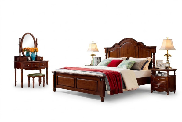Design beds luxury furniture 2x nightstands 3-piece bedroom set