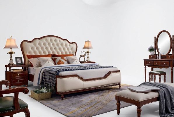 Bedroom bed 180x200, 2 bedside tables, 3-piece luxury bedroom set