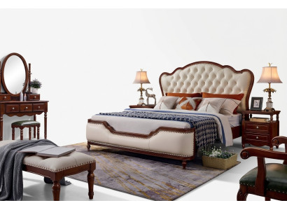 Double bed frame bed wood double bedroom white classic new
