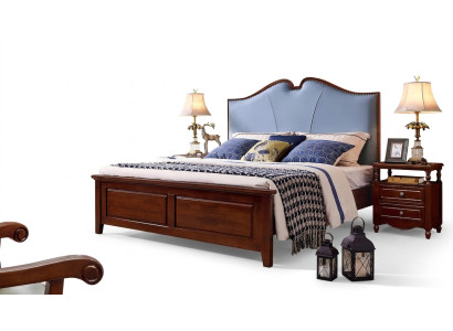 Double Bed Luxury Bedroom Wood Bed Upholstered Bed Frame Furniture
