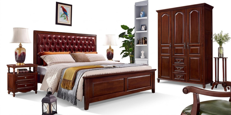 Design classic beds furniture bed with 2 bedside tables 3-piece bedroom set