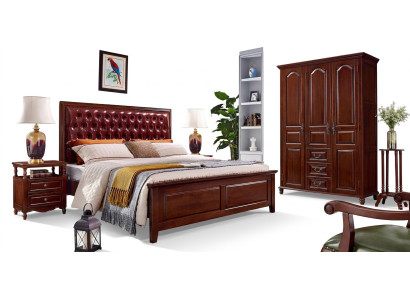 Design classic beds furniture bed with 2 bedside tables 3-piece bedroom set
