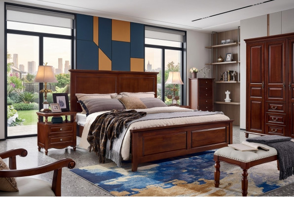 Bed bedroom set design beds 2x bedside tables 3-piece bed frame