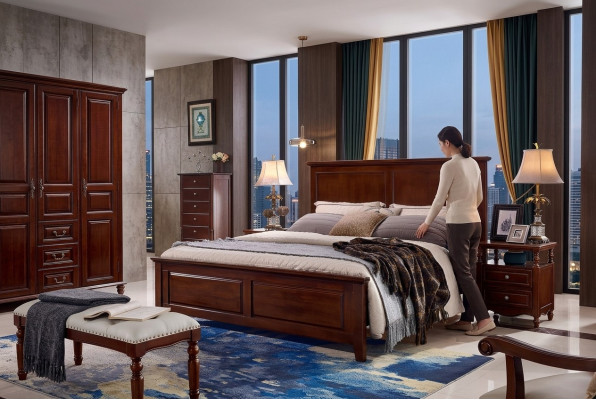 Luxury wooden bed frame double bed frames beds double beds furniture