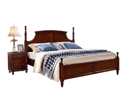 Design bedroom 3-piece set: bed and 2 nightstands, classic bed set