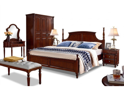 Beds Solid Double Bed Bed Furniture Wood Design Bedroom Classic