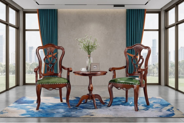 Chair, coffee table, side table, designer living room table set 3-piece set.