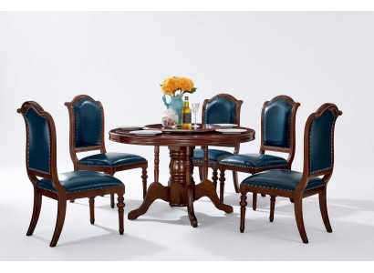Complete set dining table 6 chairs dining room set dining group wood 7-piece
