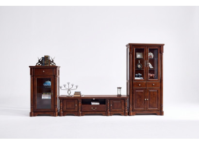 Design Wall Unit Lowboard TV Cabinet 2 Display Cabinets 3-Piece Set Classic Style