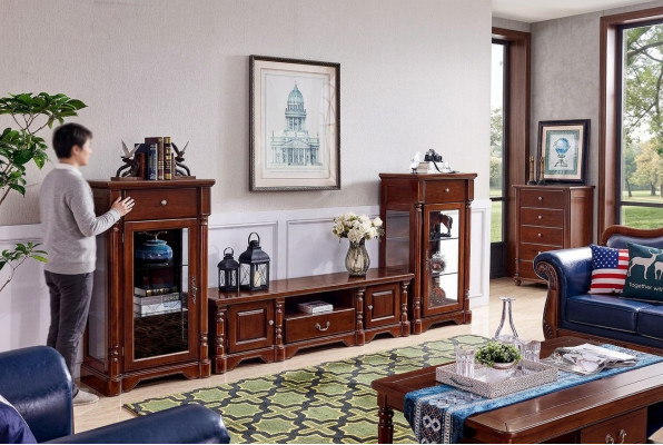 Classic Cabinet 2x Display Cabinets RTV Wall Units Lowboard New 3-piece Set