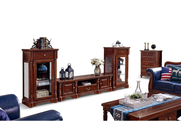 Classic Cabinet 2x Display Cabinets RTV Wall Units Lowboard New 3-piece Set
