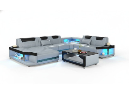 U-shaped sectional sofa + coffee table, modern upholstered living room furniture, corner sofa design sofa