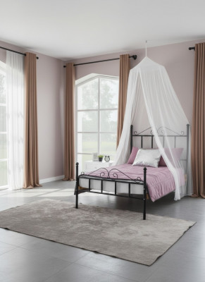 Canopy bed metal bed bedroom set nightstand white furniture bedroom 2-piece set