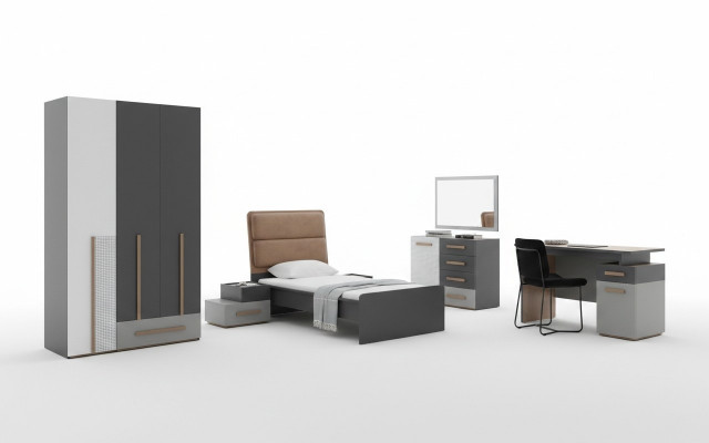 Youth room bed wardrobe dresser desk wardrobe 5-piece set