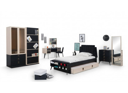 Designer Zimmer Jugend Kinder Schlafzimmer Tisch Bett Kommode Schrank Set 5tlg