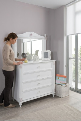 Dresser with mirror children's room children's wardrobe girl youth room white furniture