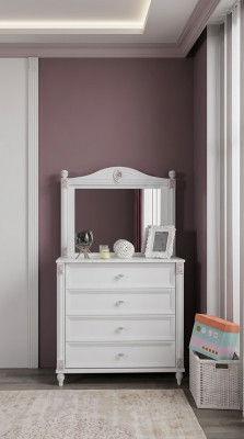 Dresser with mirror children's room children's wardrobe girl youth room white furniture