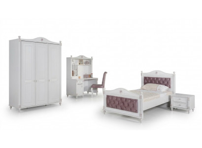 Youth room bed nightstand wardrobe desk bedroom 4-piece set
