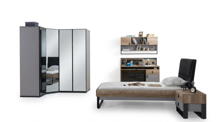 Children's room youth room set bed corner wardrobe wardrobe desk furniture 4-piece
