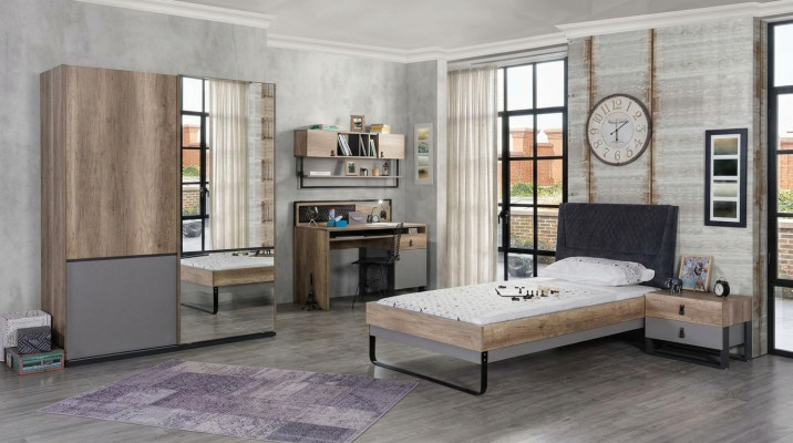 Complete youth room children's room set table bed wardrobe bedside table 4-piece set
