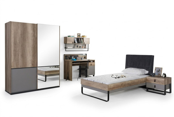 Complete youth room children's room set table bed wardrobe bedside table 4-piece set