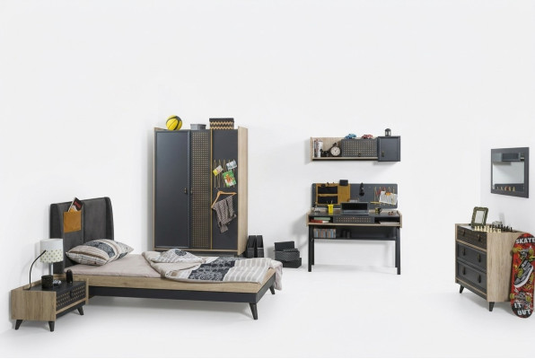 Youth Children's Room Bedside Cabinet Modern Bedroom Dresser Table 5-piece set.