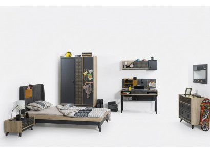 Youth Children's Room Bedside Cabinet Modern Bedroom Dresser Table 5-piece set.