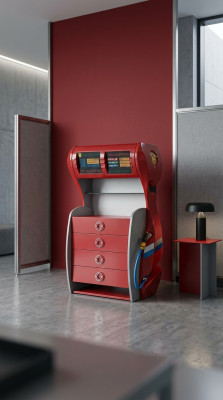Gas station dresser with drawers children's room modern furniture shelf wood room