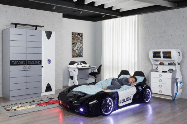 Children's bed racing car bedroom furniture mattress car bed