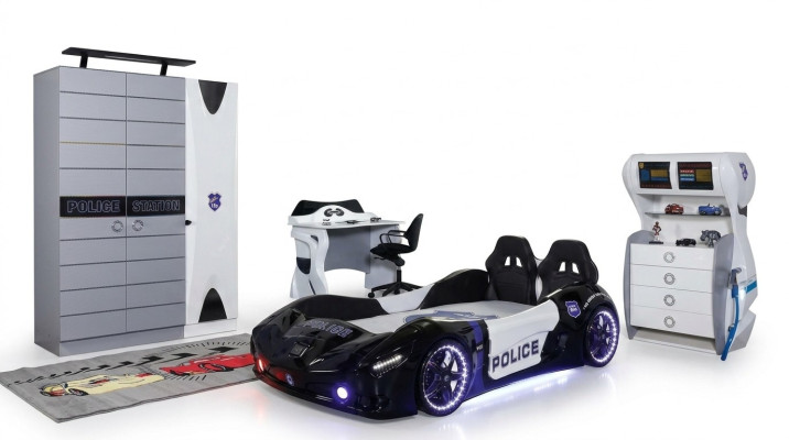 Children's bed racing car bedroom furniture mattress car bed