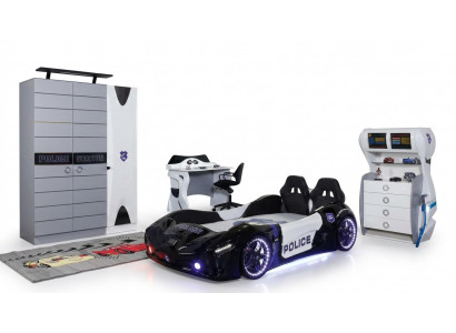 Children's bed racing car bedroom furniture mattress car bed