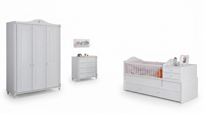 Children's room 3-piece set bedroom wardrobe chest of drawers youth room furniture