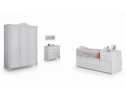 Children's room 3-piece set bedroom wardrobe chest of drawers youth room furniture