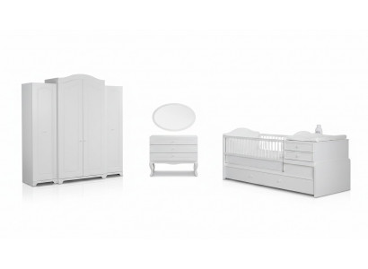 Kinderbett Kleiderschrank Jugendzimmer Kinderzimmer Möbel Holz 3tlg Set