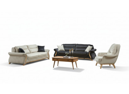 Design sofa set upholstered sofa armchair set suite 3+3+1 3-piece set