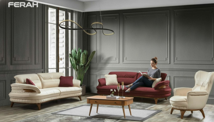 Group sofa set 3+3+1 seater luxury sofa armchair sofa fabric set