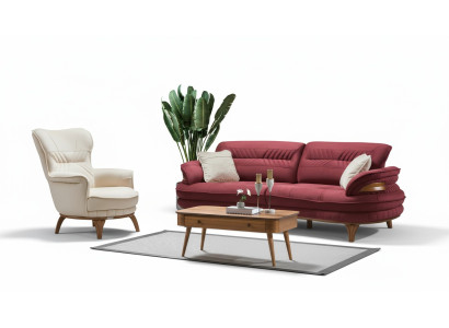 Sofa 3-seater + armchair living room sofa sofas armchair luxury fabric furniture