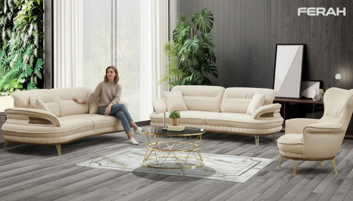 Luxury Sofa Set 3+3+1 Seater Three-Seater Sofa Sofas Armchair Design