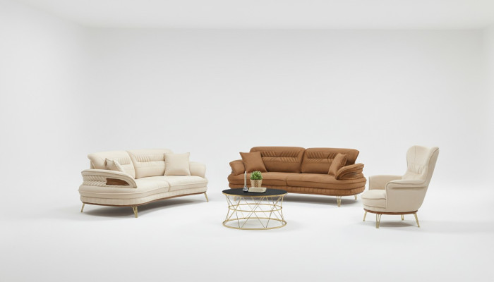 Luxury Sofa Set 3+3+1 Seater Three-Seater Sofa Sofas Armchair Design