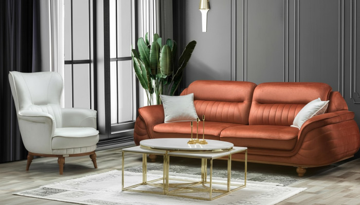 Sofa 3-seater + armchair, living room sofa, sofas, armchair, fabric furniture, luxury.