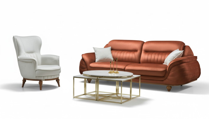 Sofa 3-seater + armchair, living room sofa, sofas, armchair, fabric furniture, luxury.