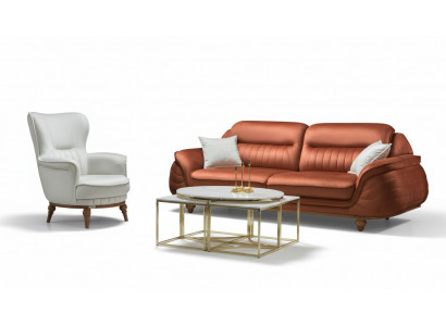 Sofa 3-seater + armchair, living room sofa, sofas, armchair, fabric furniture, luxury.