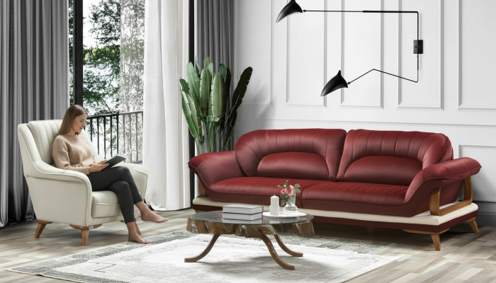 Sofa 3-seater design armchair upholstery seat classic design three-seater