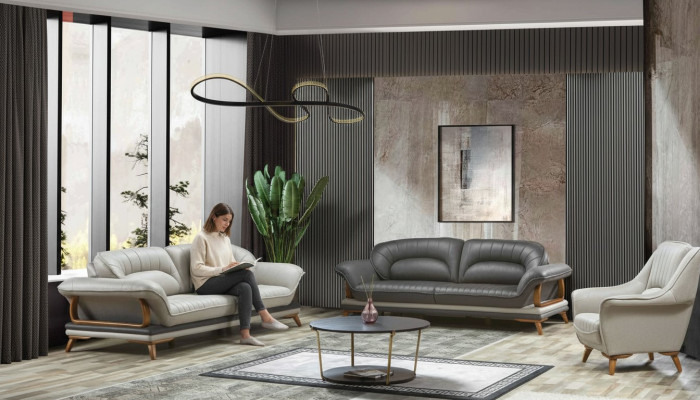 Luxury Suite Set Sofa Suite 3+3+1 Seater Sofas Armchair Fabric 3-piece.
