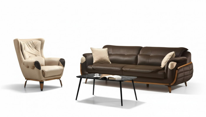 3-seater sofa, armchair design, upholstered seat, classic design, living room