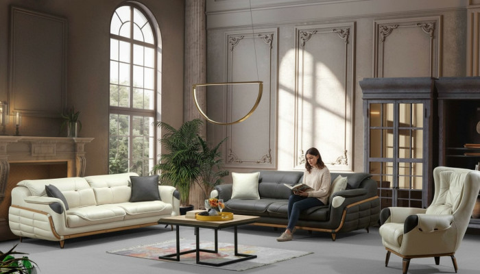 Sofa Set 3+3+1 Seater Group Sofa Armchair Sofas Classic Set