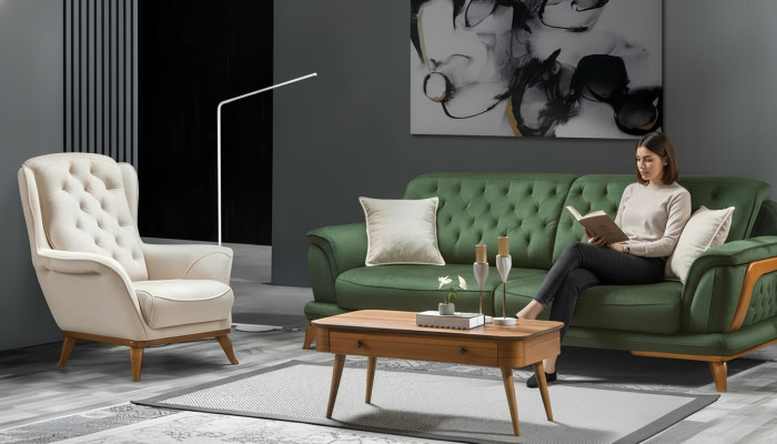Sofa 3-seater classic upholstered sofas three-seater textile living room