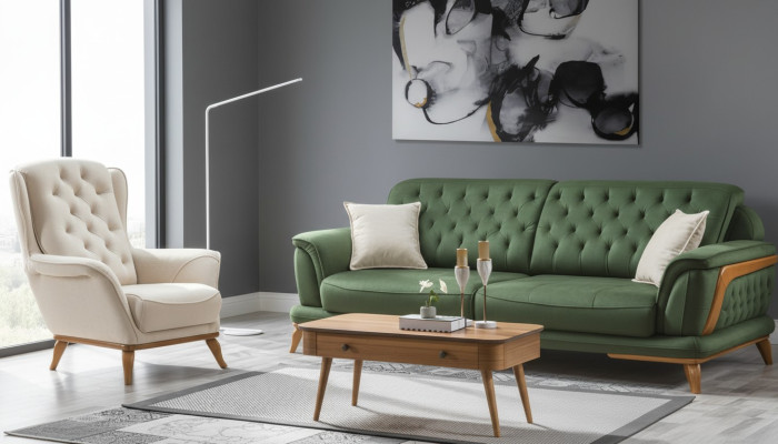 Sofa 3-seater classic upholstered sofas three-seater textile living room